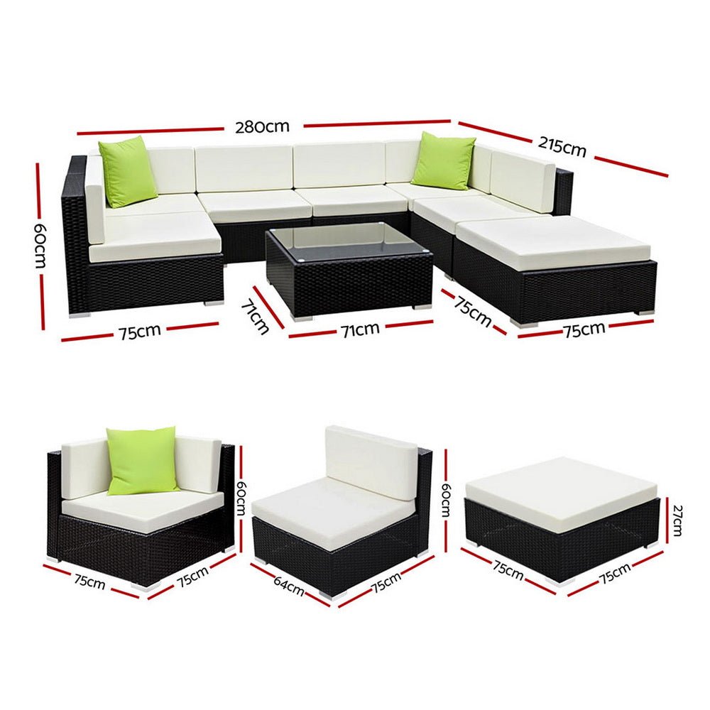 Gardeon 8-Piece Outdoor Sofa Set Wicker Couch Lounge Setting Cover | Furniture > Outdoor