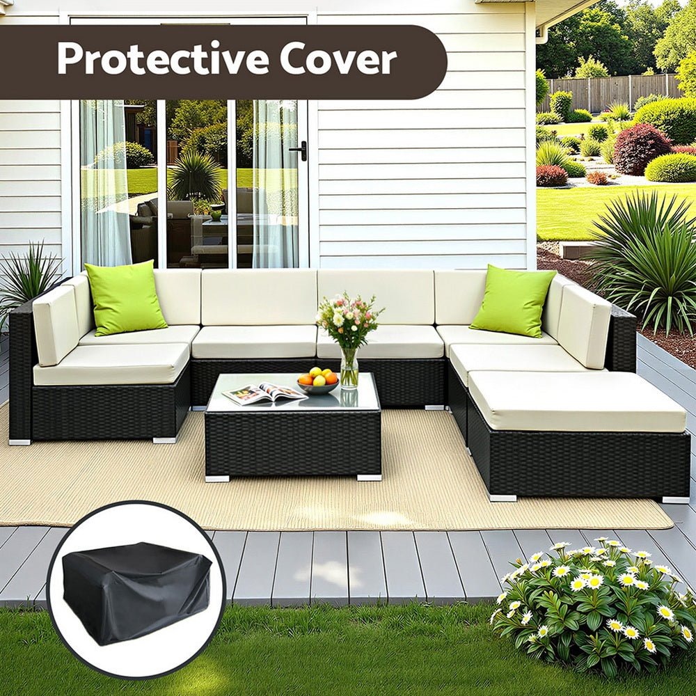 Gardeon 8-Piece Outdoor Sofa Set Wicker Couch Lounge Setting Cover | Furniture > Outdoor