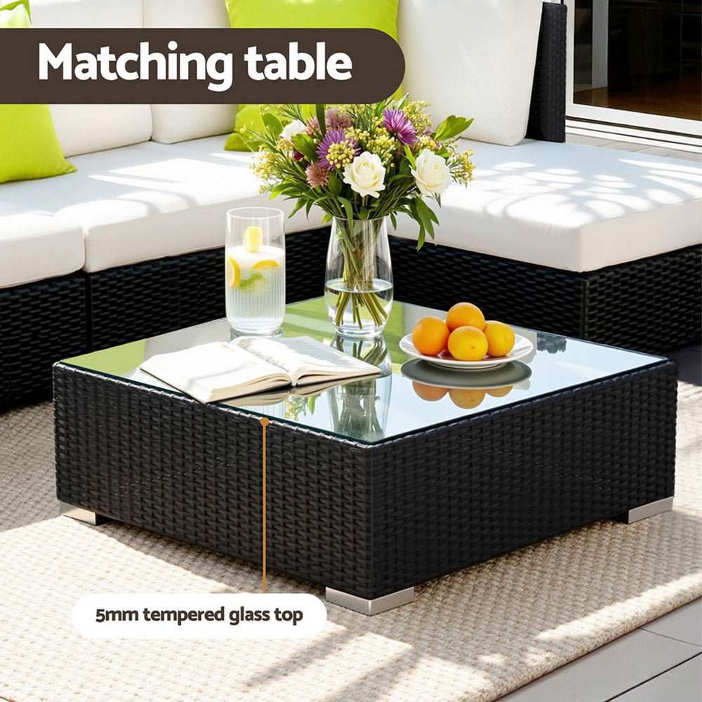 Gardeon 8-Piece Outdoor Sofa Set Wicker Couch Lounge Setting Cover | Furniture > Outdoor