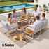 Gardeon 8-Seater Outdoor Dining Sofa Set with WPC Side Tables - White