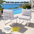 Gardeon 8-Seater Outdoor Dining Sofa Set with WPC Side Tables - White