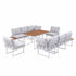 Gardeon 8-Seater Outdoor Dining Sofa Set with WPC Side Tables - White
