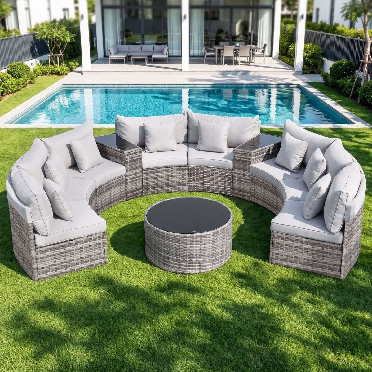 Gardeon 8 Seater Outdoor Sofa Set 11PCS Table Chair Set Garden Rattan Furniture | Furniture > Outdoor > Outdoor Sofas & Lounge Sets