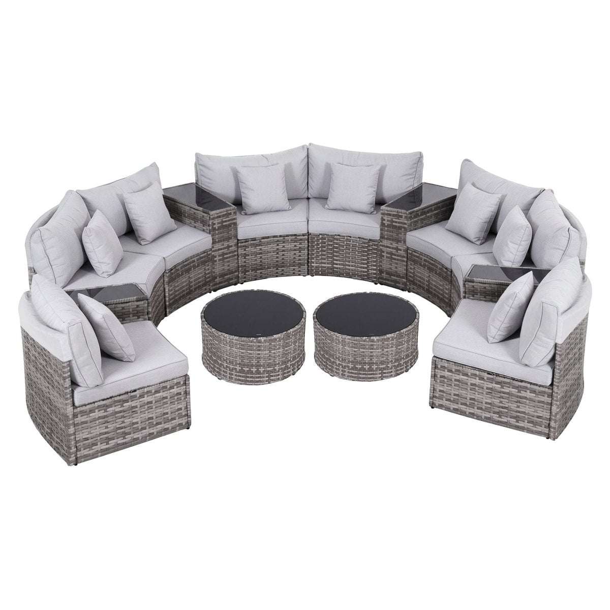 Gardeon 8 Seater Outdoor Sofa Set 14PCS Table Chair Set Rattan Patio Furniture | Furniture > Outdoor > Outdoor Sofas & Lounge Sets