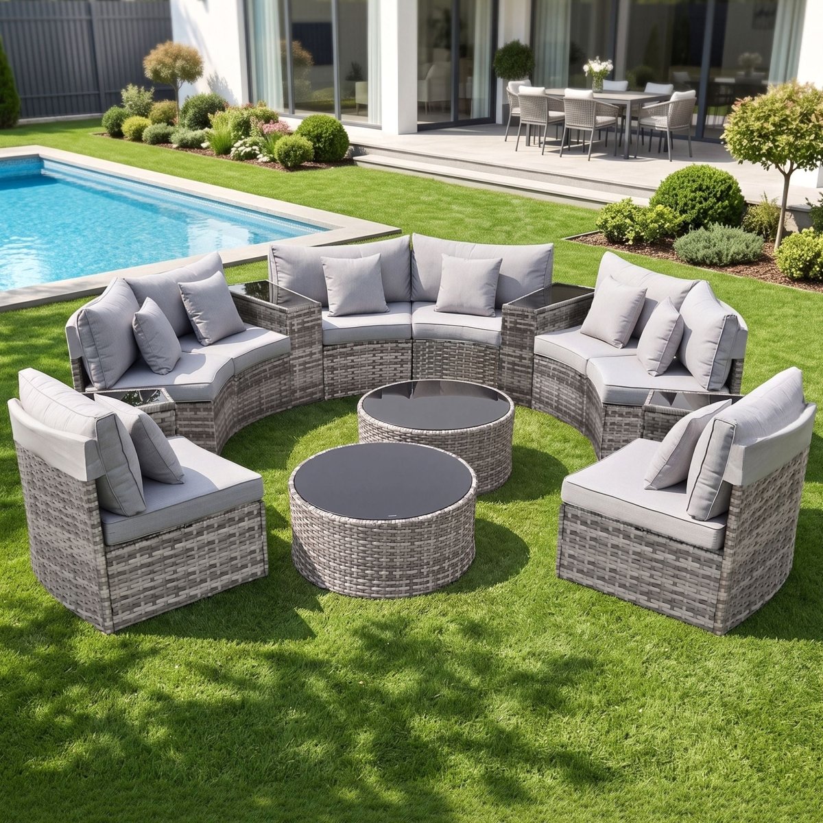 Gardeon 8 Seater Outdoor Sofa Set 14PCS Table Chair Set Rattan Patio Furniture | Furniture > Outdoor > Outdoor Sofas & Lounge Sets