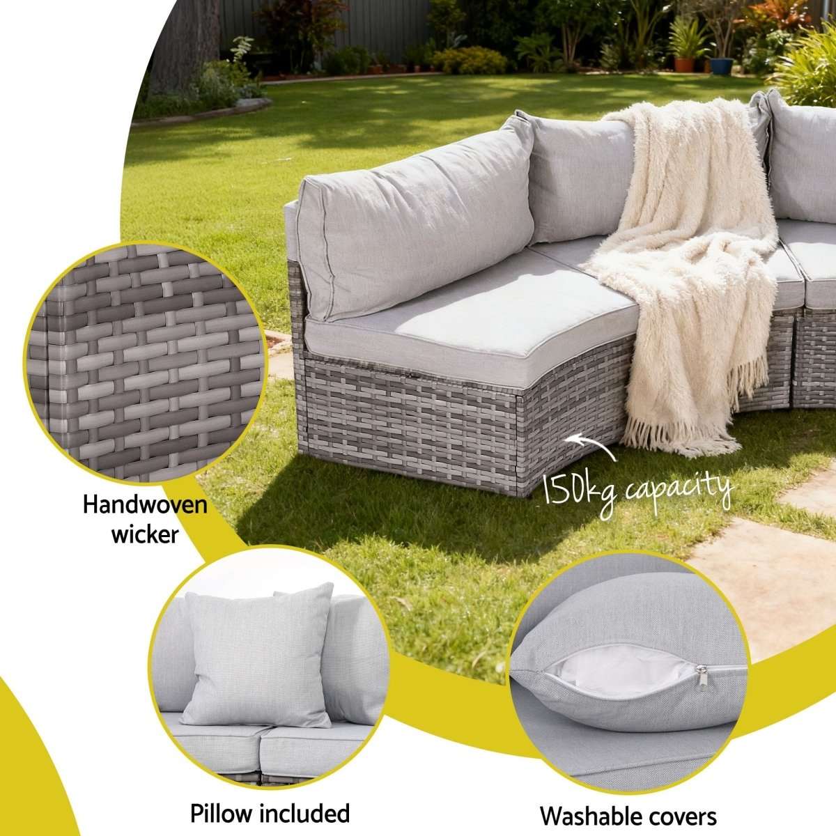 Gardeon 8 Seater Outdoor Sofa Set 14PCS Table Chair Set Rattan Patio Furniture | Furniture > Outdoor > Outdoor Sofas & Lounge Sets