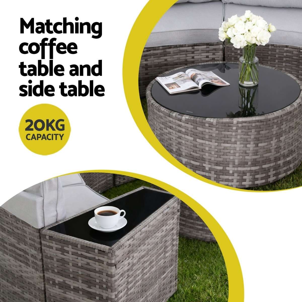 Gardeon 8 Seater Outdoor Sofa Set 14PCS Table Chair Set Rattan Patio Furniture | Furniture > Outdoor > Outdoor Sofas & Lounge Sets