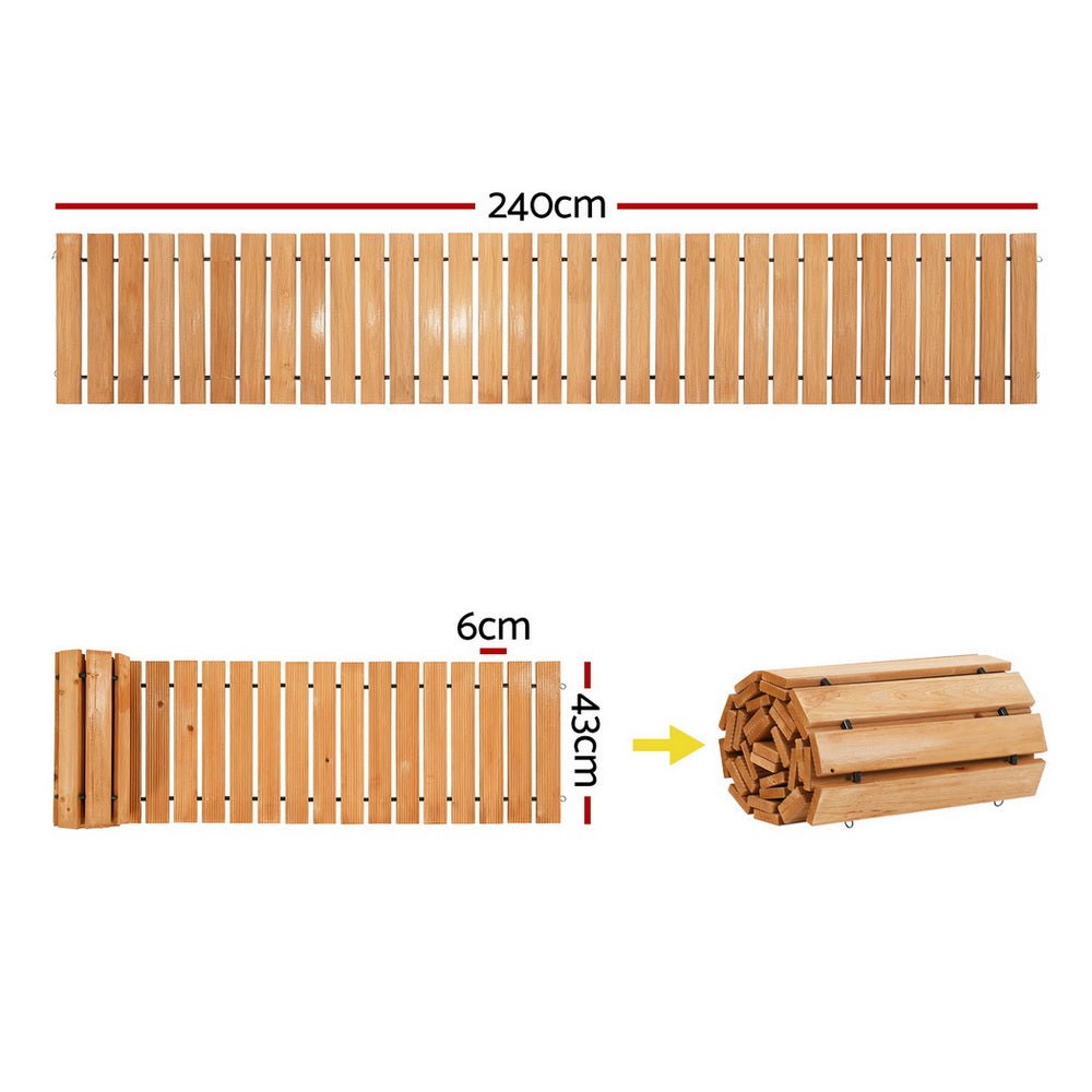 Gardeon 8FT Wooden Garden Pathway Roll - Out Straight Walkway Outdoor Backyard Brown | Outdoorium