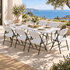Gardeon 9-Piece Folding Outdoor Dining Set 180cm - White