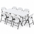 Gardeon 9-Piece Folding Outdoor Dining Set 180cm - White