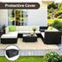 Gardeon 9-Piece Outdoor Wicker Sofa Set | Modular Lounge Setting | Furniture > Outdoor