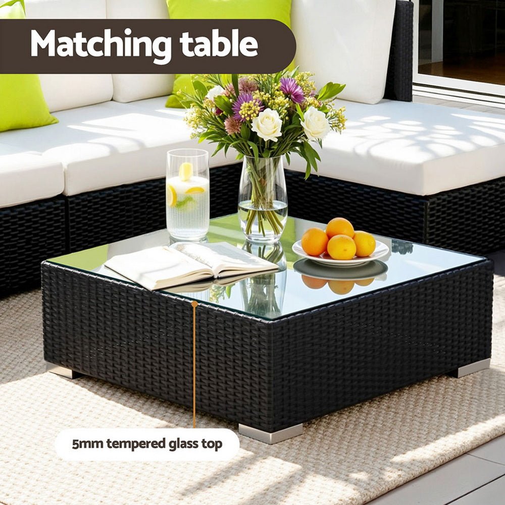 Gardeon 9-Piece Outdoor Wicker Sofa Set | Modular Lounge Setting | Furniture > Outdoor