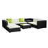 Gardeon 9-Piece Outdoor Wicker Sofa Set | Modular Lounge Setting | Furniture > Outdoor