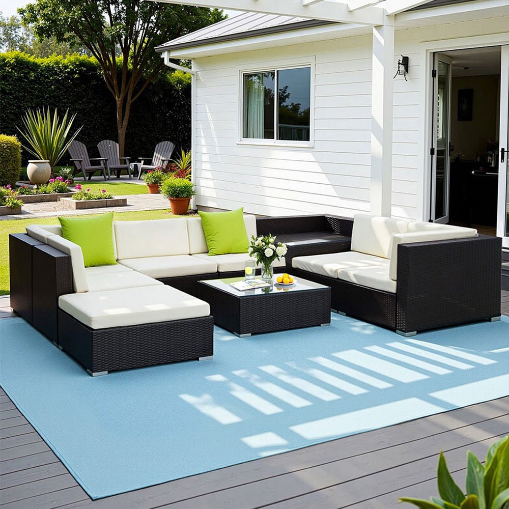 Gardeon 9-Piece Outdoor Wicker Sofa Set | Modular Lounge Setting | Furniture > Outdoor