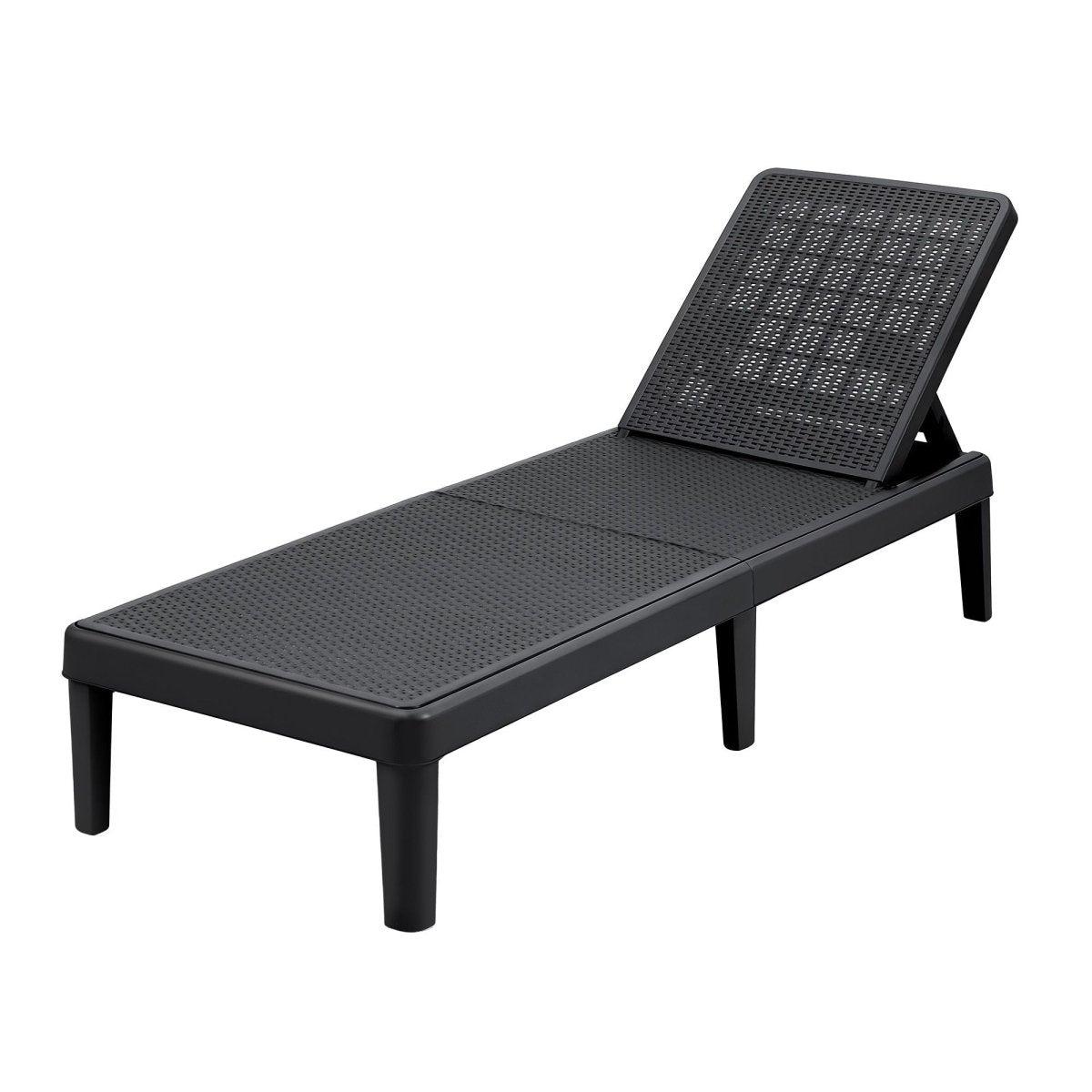 Gardeon Adjustable Outdoor Sun Lounger - Black