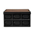 Gardeon Collapsible Outdoor Storage Box 50L Stackable Folding Camping Organizer Plywood Lid Black | Outdoorium