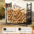 Gardeon Firewood Rack 84cm Wood Rack Firewood Storage Indoor Outdoor Black | Outdoorium