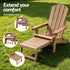 Gardeon Folding Sun Lounger Adirondack Chair Outdoor Lounge Setting HDPE Recliner Footrest Khaki | Furniture > Outdoor > Outdoor Chairs