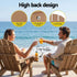 Gardeon Folding Sun Lounger Adirondack Chair Outdoor Lounge Setting HDPE Recliner Footrest Khaki | Furniture > Outdoor > Outdoor Chairs
