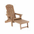 Gardeon Folding Sun Lounger Adirondack Chair Outdoor Lounge Setting HDPE Recliner Footrest Khaki | Furniture > Outdoor > Outdoor Chairs