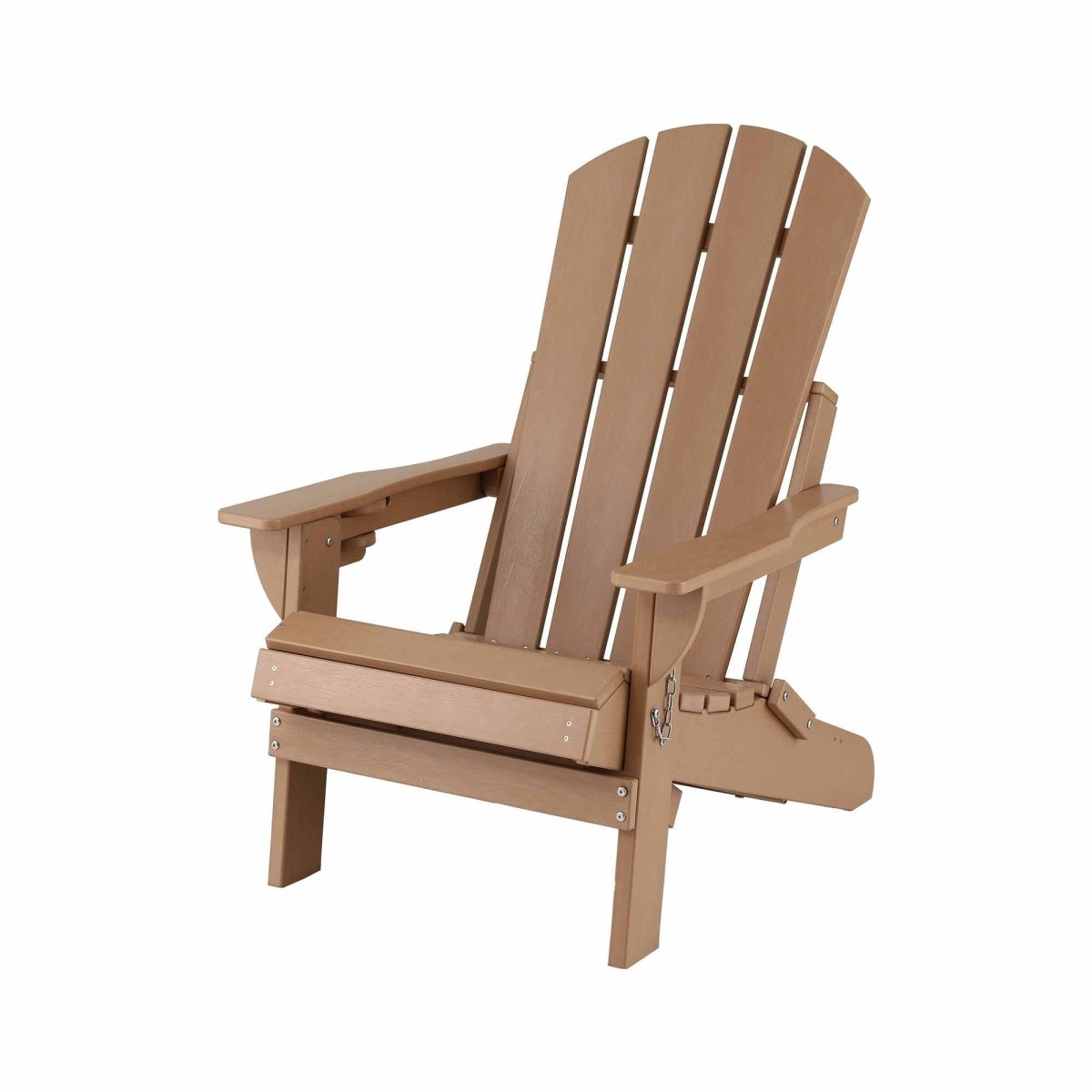 Gardeon Folding Sun Lounger Adirondack Chair Outdoor Lounge Setting HDPE Recliner Footrest Khaki | Furniture > Outdoor > Outdoor Chairs