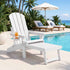 Gardeon Folding Sun Lounger Adirondack Chair Outdoor Lounge Setting HDPE Recliner Footrest White | Furniture > Outdoor > Outdoor Chairs