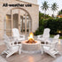 Gardeon Folding Sun Lounger Adirondack Chair Outdoor Lounge Setting HDPE Recliner Footrest White | Furniture > Outdoor > Outdoor Chairs