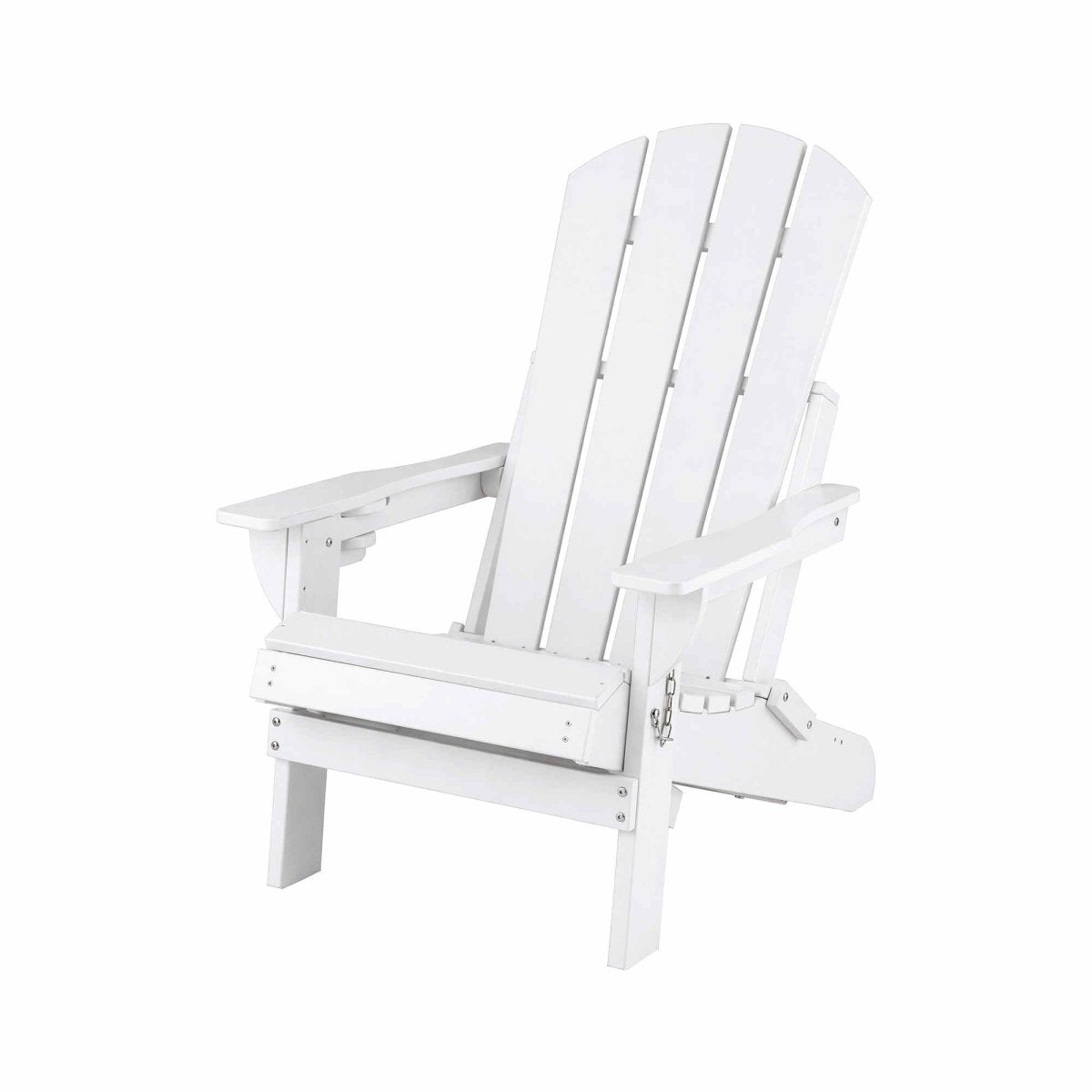 Gardeon Folding Sun Lounger Adirondack Chair Outdoor Lounge Setting HDPE Recliner Footrest White | Furniture > Outdoor > Outdoor Chairs