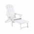 Gardeon Folding Sun Lounger Adirondack Chair Outdoor Lounge Setting HDPE Recliner Footrest White | Furniture > Outdoor > Outdoor Chairs
