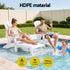 Gardeon Folding Sun Lounger Adirondack Chair Outdoor Lounge Setting HDPE Recliner Footrest White | Furniture > Outdoor > Outdoor Chairs