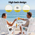 Gardeon Folding Sun Lounger Adirondack Chair Outdoor Lounge Setting HDPE Recliner Footrest White | Furniture > Outdoor > Outdoor Chairs