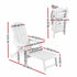 Gardeon Folding Sun Lounger Adirondack Chair Outdoor Lounge Setting HDPE Recliner Footrest White | Furniture > Outdoor > Outdoor Chairs