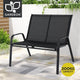 Gardeon Garden Bench Seat Steel Outdoor Patio Park Lounge Backyard Chair Black | Outdoorium