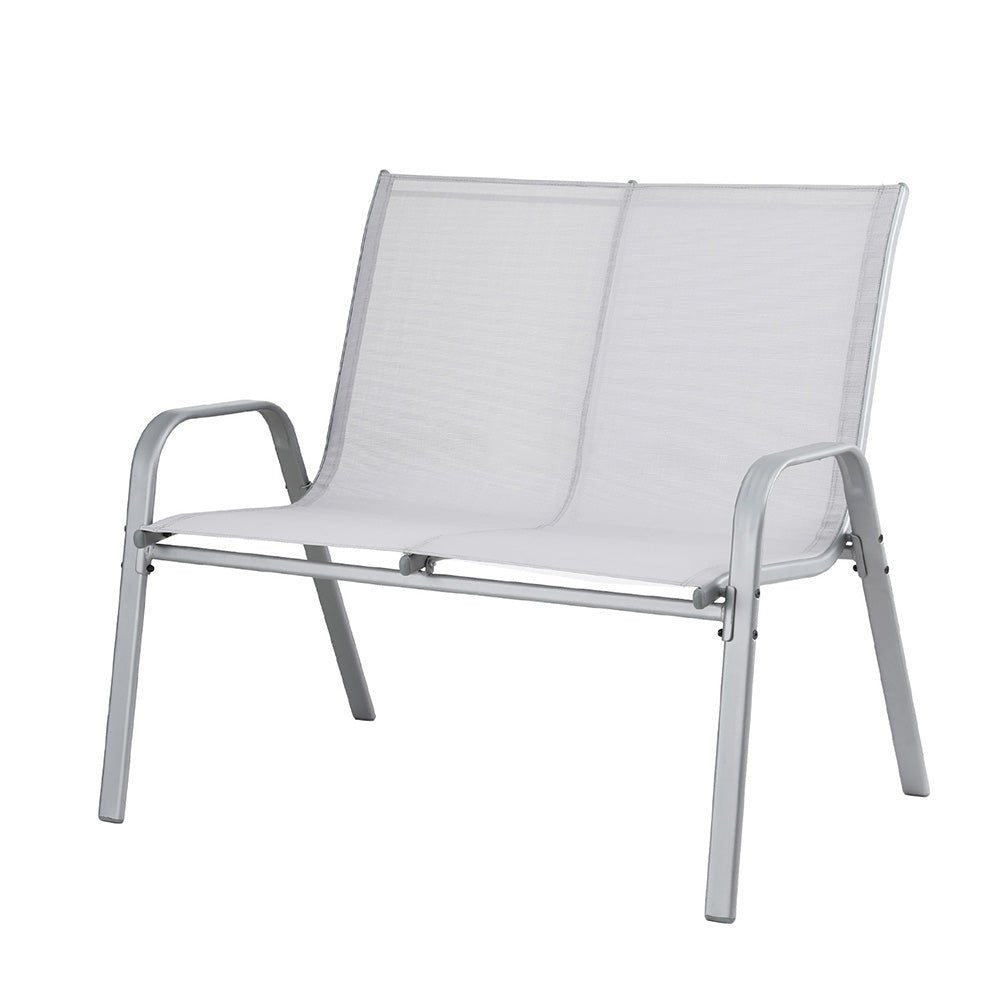 Gardeon Garden Bench Seat Steel Outdoor Patio Park Lounge Backyard Chair Grey | Outdoorium