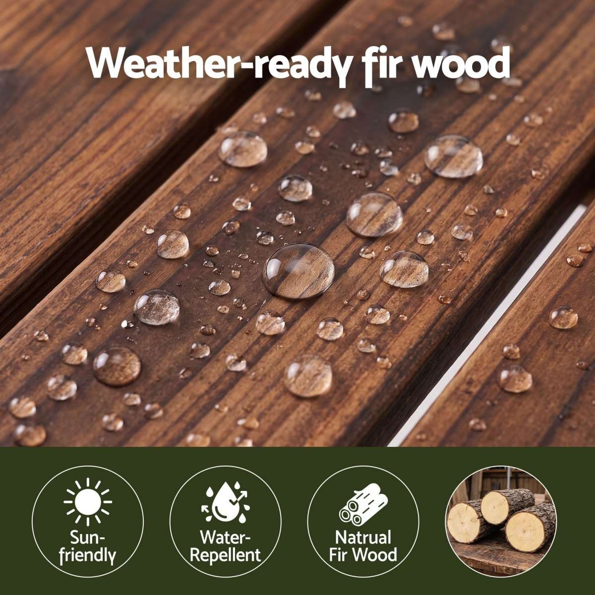 Gardeon Garden Benches Garden Seating Backless Timber Seat 120cm Brown | Furniture > Outdoor > Outdoor Benches