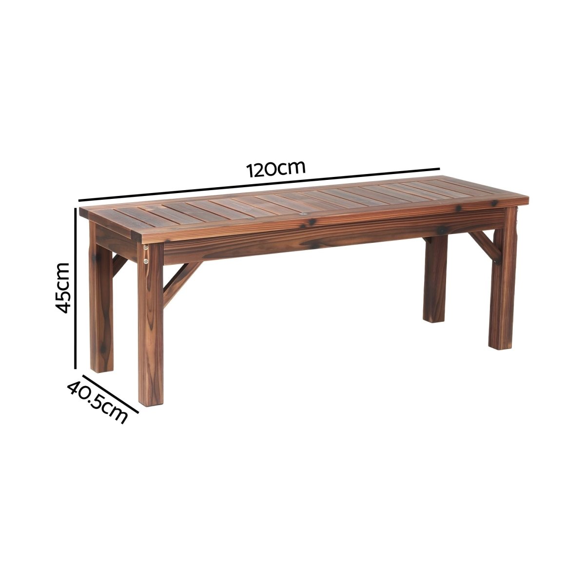 Gardeon Garden Benches Garden Seating Backless Timber Seat 120cm Brown | Furniture > Outdoor > Outdoor Benches