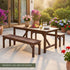 Gardeon Garden Benches Garden Seating Backless Timber Seat 150cm Brown | Furniture > Outdoor > Outdoor Benches