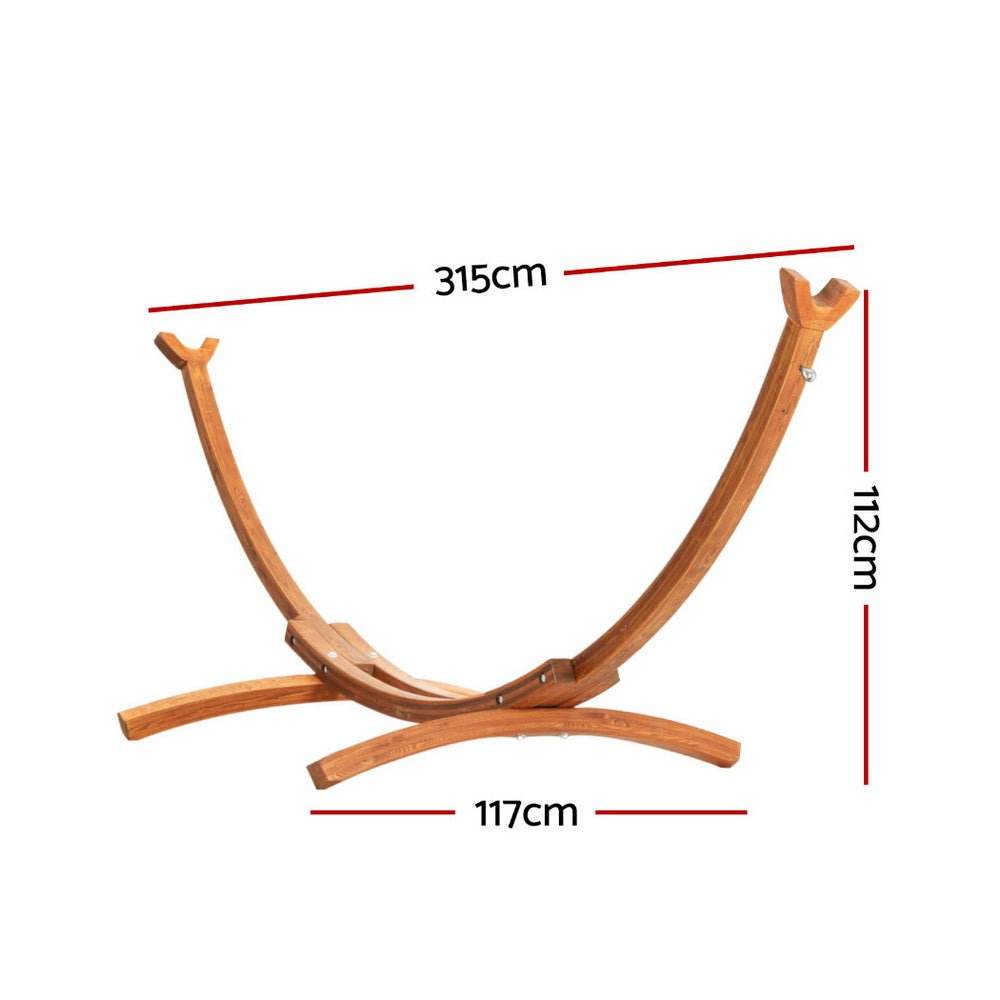 Gardeon Hammock Bed Stand Larch Wood 315cm Length | Outdoorium