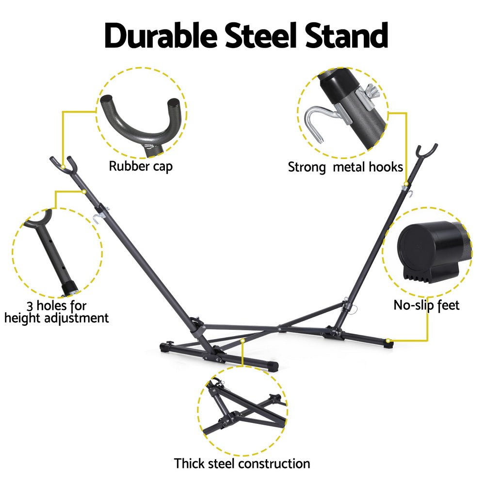 Gardeon Hammock Bed Stand Steel Frame Outdoor Indoor | Outdoorium