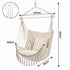 Gardeon Hammock Chair Camping Macrame Hanging Swing Cushions Metal Bar Cream | Home & Garden > Hammocks > Hammocks & Accessories