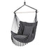 Gardeon Hammock Chair Camping Macrame Hanging Swing Cushions Metal Bar Grey | Home & Garden > Hammocks > Hammocks & Accessories