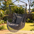 Gardeon Hammock Chair Camping Macrame Hanging Swing Cushions Metal Bar Grey | Home & Garden > Hammocks > Hammocks & Accessories