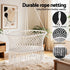 Gardeon Hammock Chair Cotton Swing Chair Outdoor Indoor Cream | Outdoorium