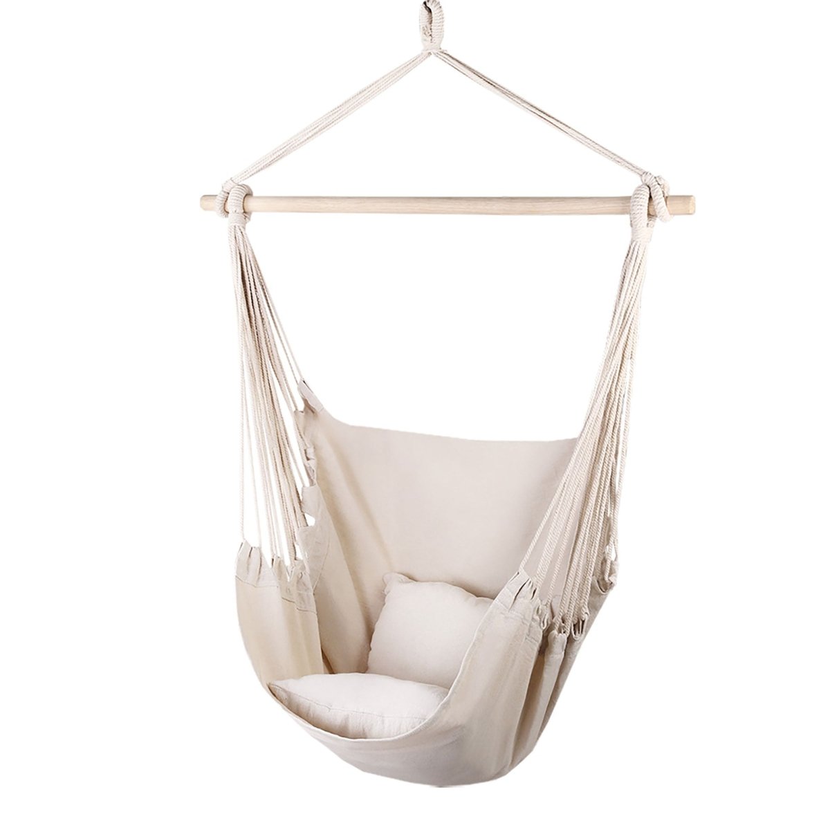 Gardeon Hammock Chair Outdoor Camping Hanging Hammocks Cushion Pillow Cream | Home & Garden > Hammocks