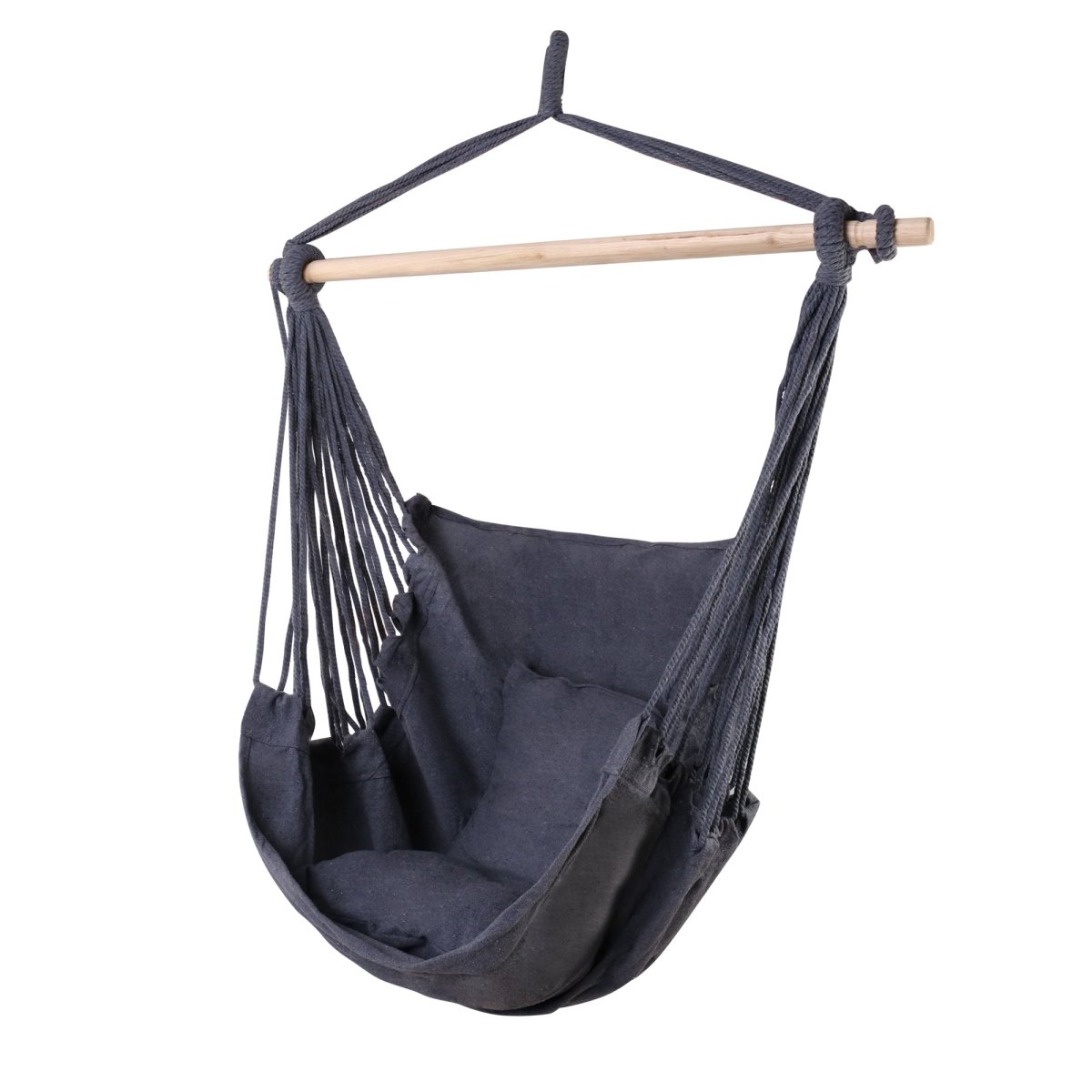 Gardeon Hammock Chair Outdoor Camping Hanging Hammocks Cushion Pillow Grey | Home & Garden > Hammocks