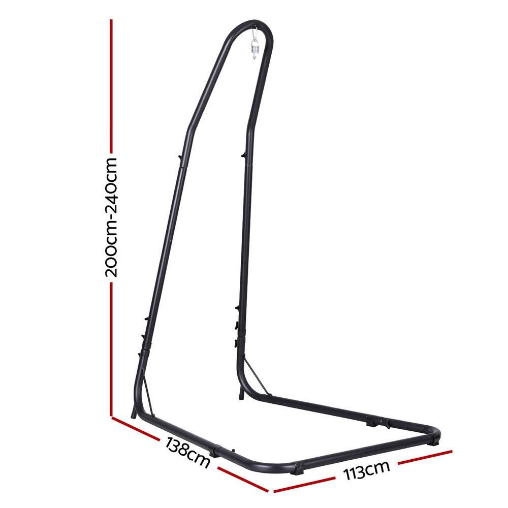 Gardeon Hammock Chair Stand Heavy Duty Steel Frame Black | Outdoorium
