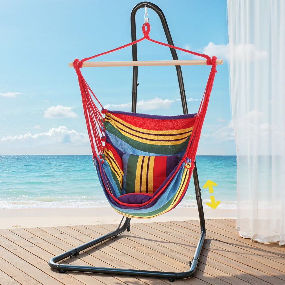 Gardeon Hammock Chair with Heavy Duty Steel Stand | Outdoorium
