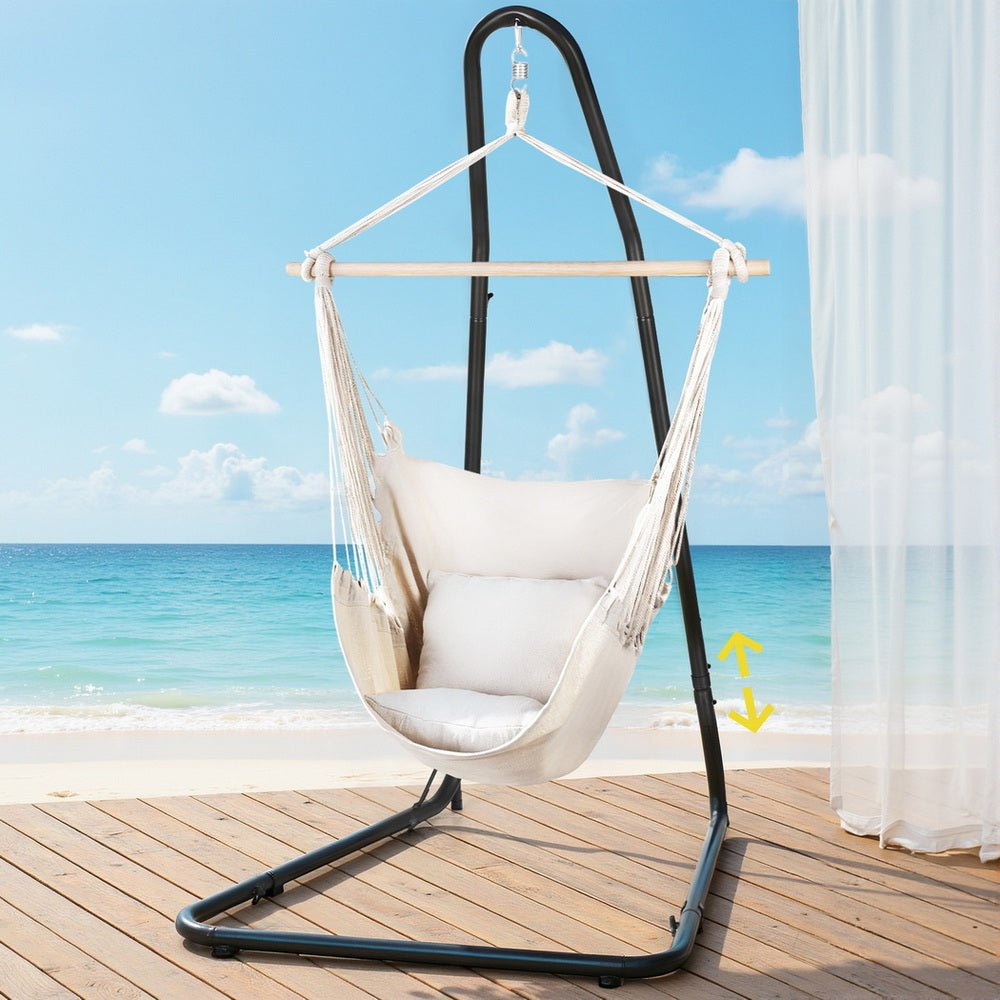 Gardeon Hammock Chair with Heavy Duty Steel Stand | Outdoorium