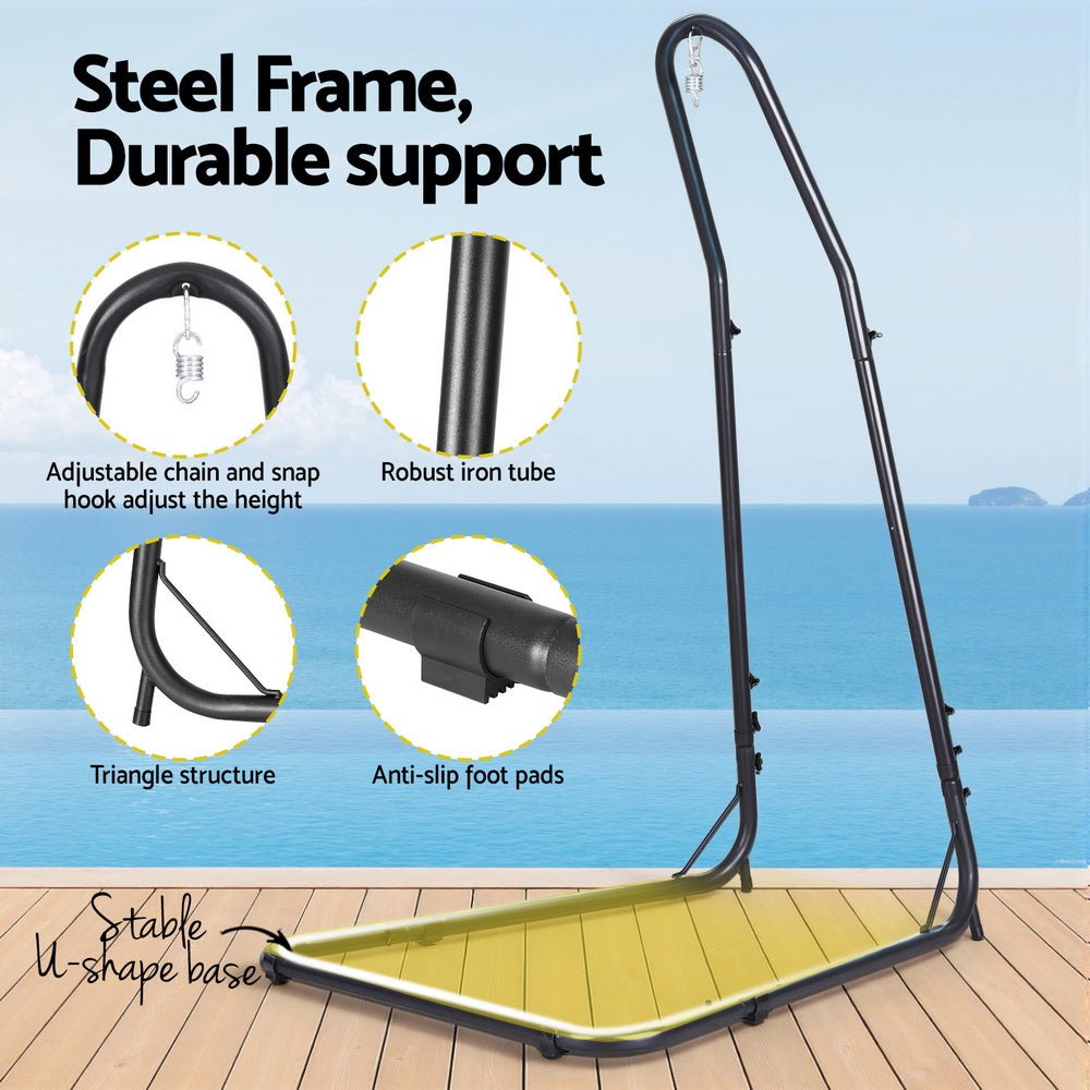 Gardeon Hammock Chair with Heavy Duty Steel Stand | Outdoorium