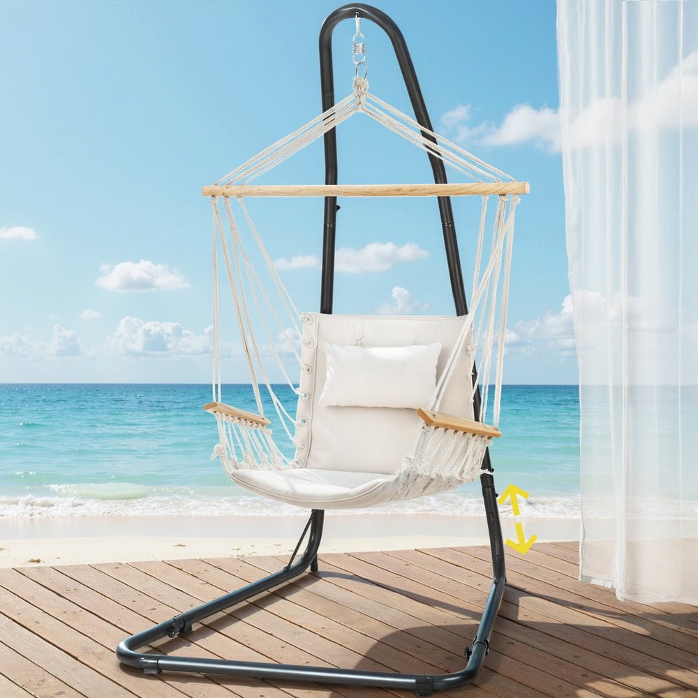 Gardeon Hammock Chair with Heavy Duty Steel Stand | Outdoorium